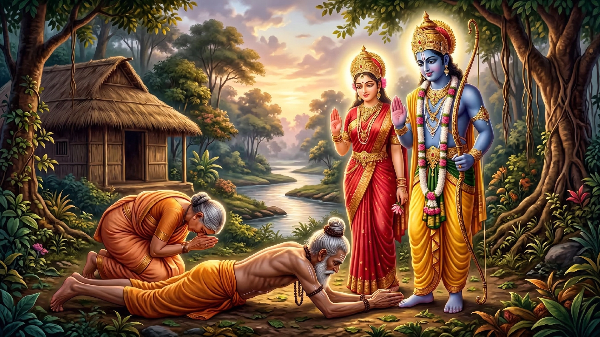 Manu ji once again bowed in reverence at the Lord’s feet