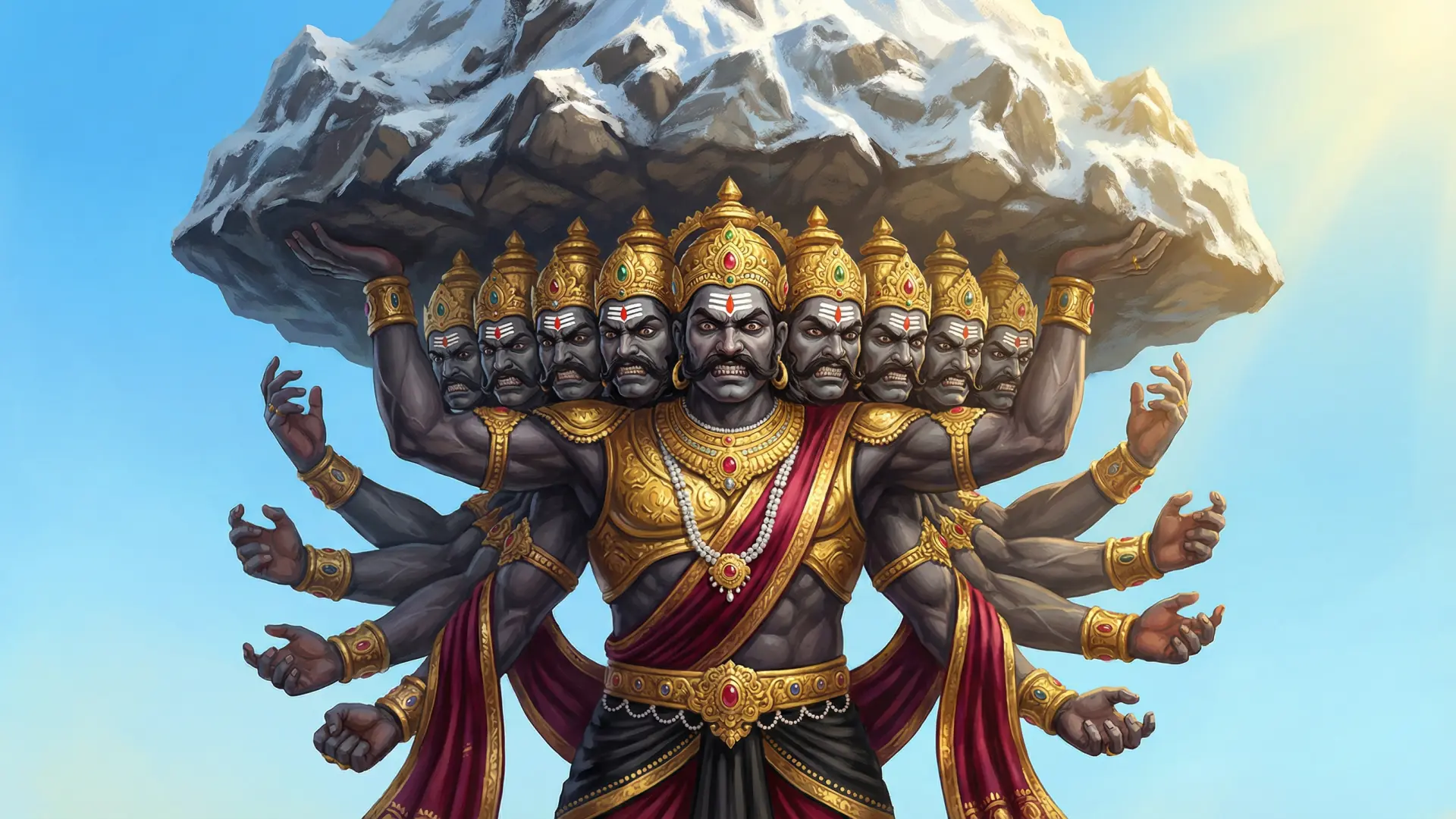 Ravan-playfully-picked-up-Mount-Kailash