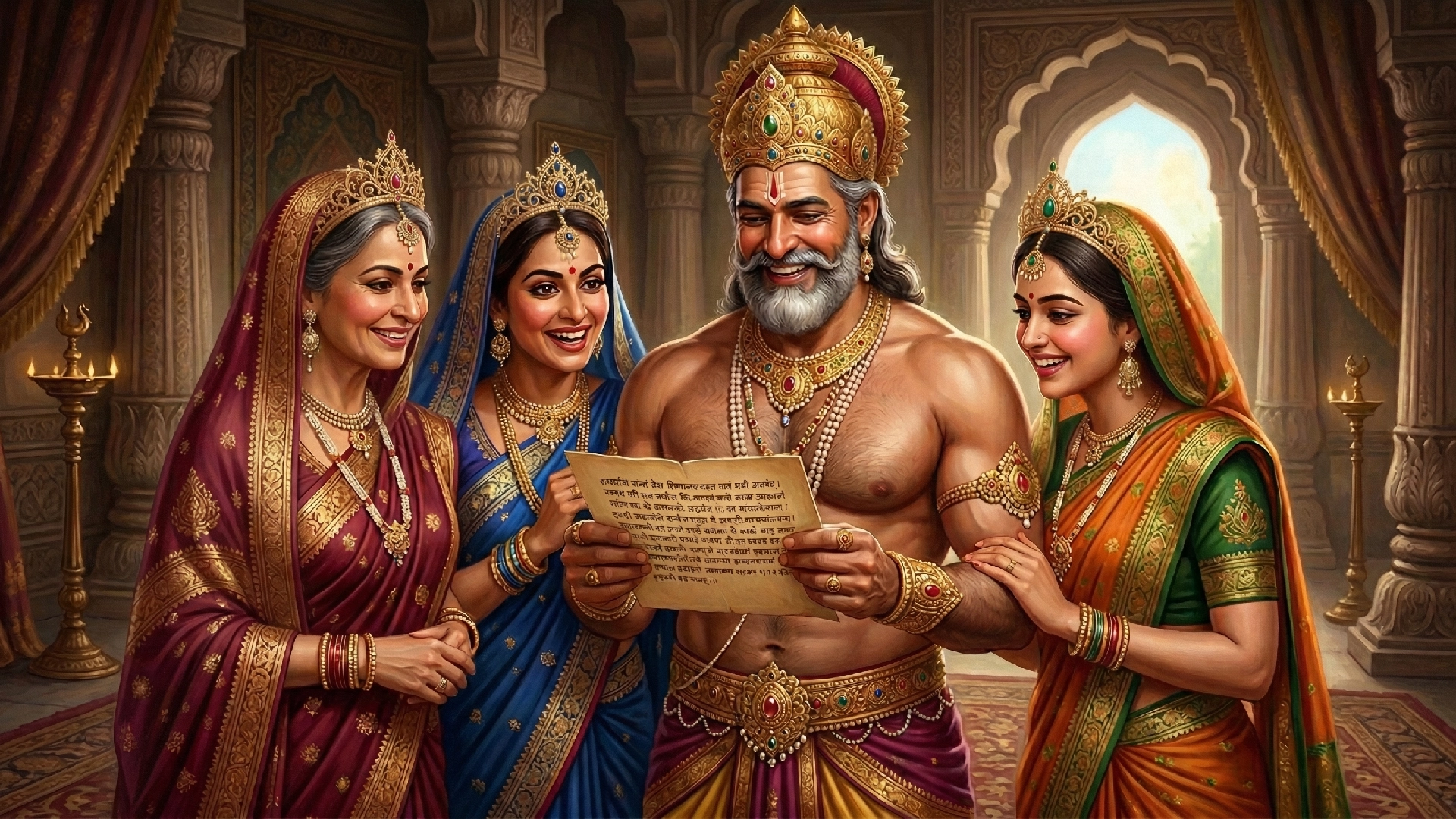 King-Dashrath's-queens-were-overjoyed-with-love-upon-hearing-the-heartwarming-news-in-the-letter