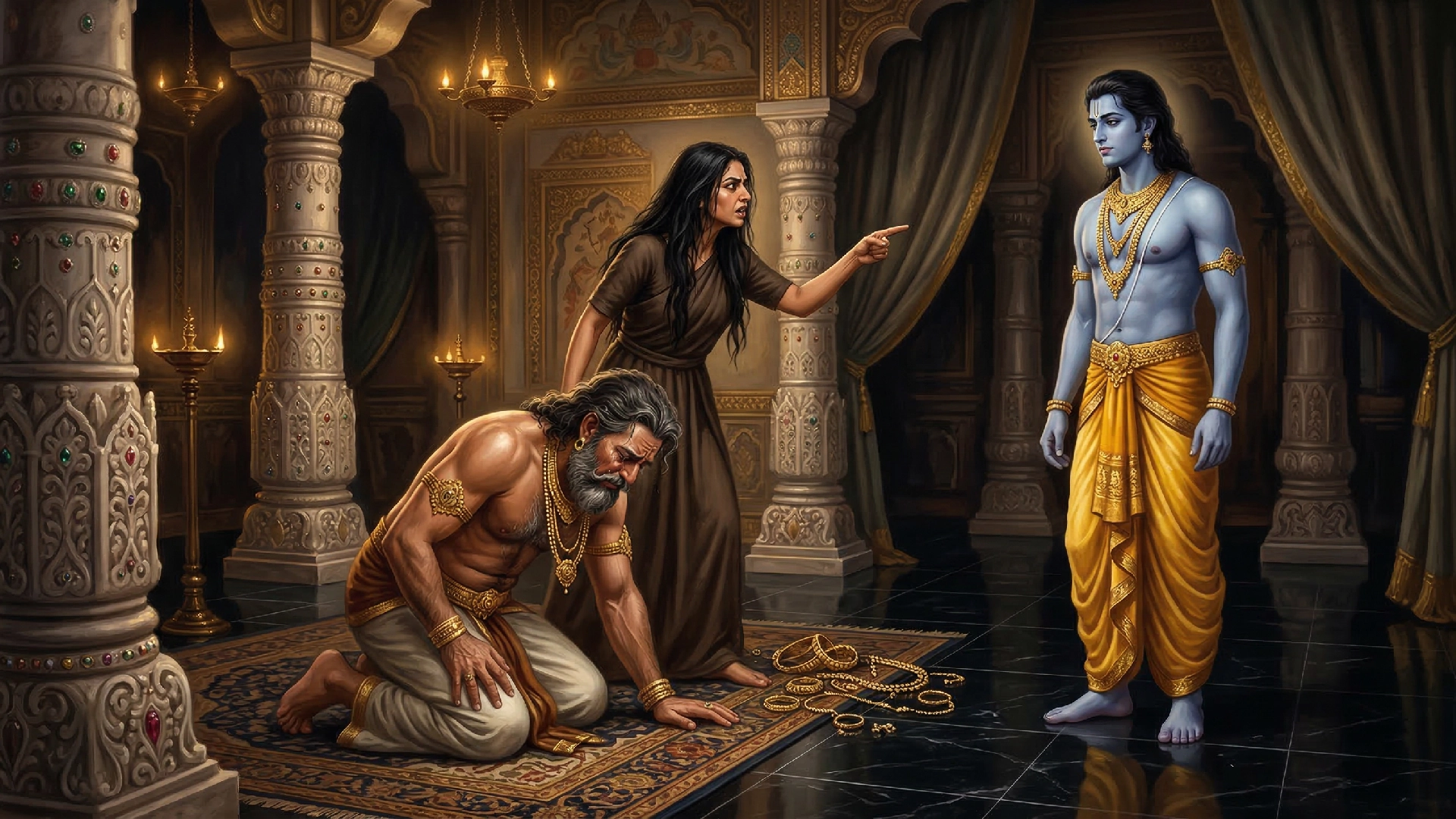 Queen Kaikeyi told Shri Ram that the King’s condition was because of his overwhelming love for him