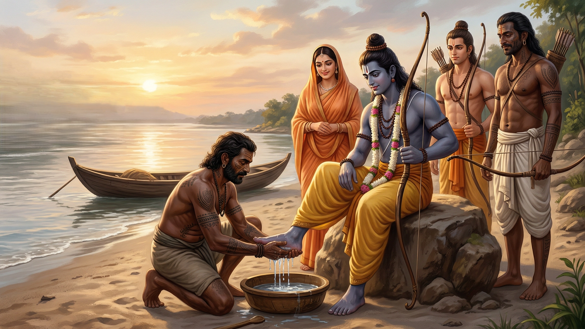 Kevat washed Lord Ram's feet