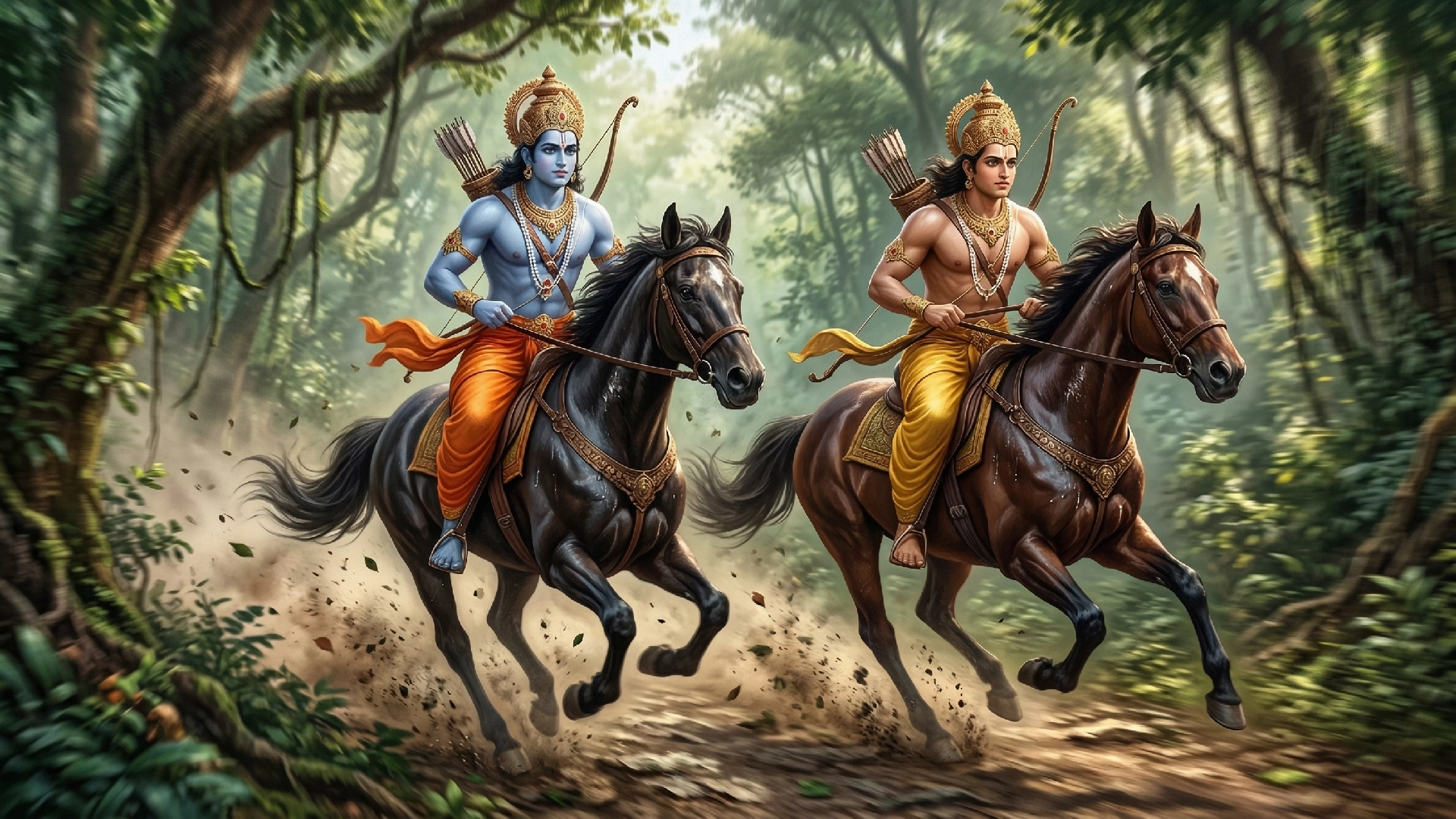 Riding their horses with the speed of the wind, Bharat ji reached Ayodhya