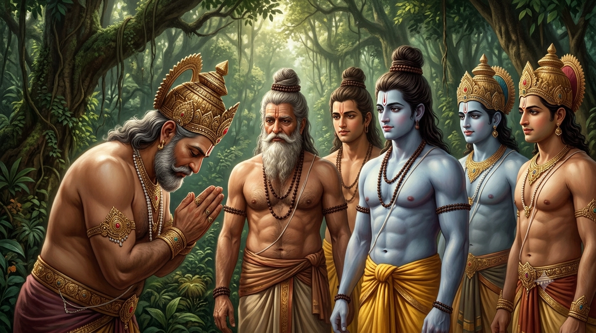 King Janak bowed down at the feet of Sage Vashishth